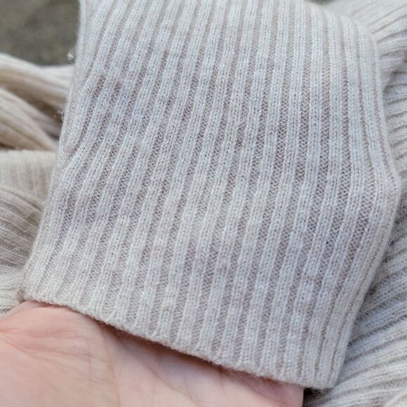 Cynthia Rowley wool cashmere open ribbed cardigan shawl color cream classic sz M - Picture 6 of 11